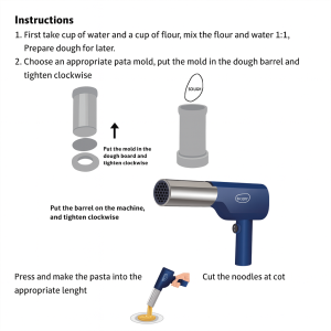 Pigeon Noodle Maker with 5 Moulds | Multi-Shape Homemade Idiyappam & Noodles Maker | Type-C Cordless Maker Detachable Handheld Automatic Pasta | Idiyappam Maker Noodle Maker Home Small Portable Handheld Noodle Press Pasta Sausage Filling Mould